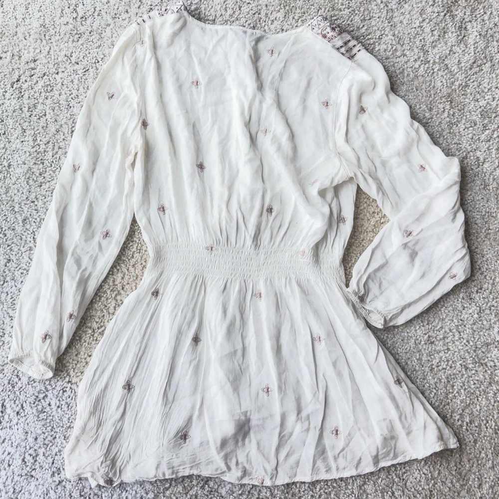 Fate Embroidered White Boho Blouse Size Small - Picture 7 of 14